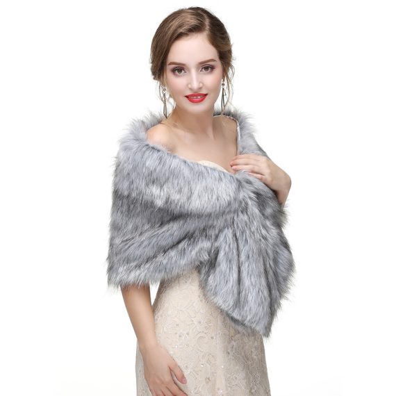 Faux Fur Wedding Shawl