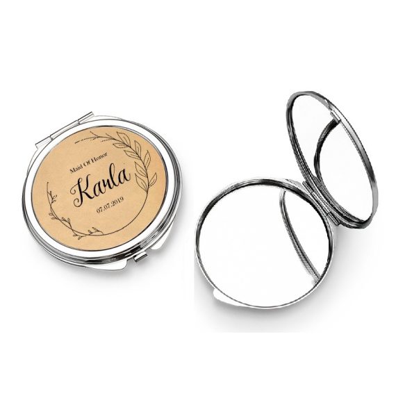 Bridesmaid Gifts - Personalized Classic Special Eye-catching Stainless Steel Compact Mirror