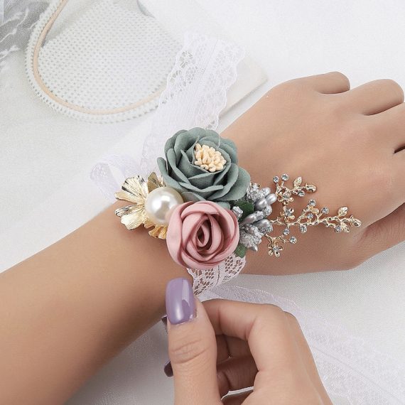 Free-Form Silk Flower Wrist Corsage -
