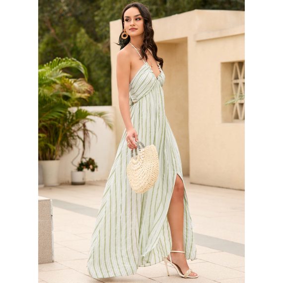 V-Neck Sleeveless Sexy Sheath Cotton Midi Dresses