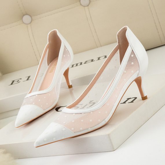 Women's Mesh Stiletto Heel Closed Toe With Hollow-out shoes