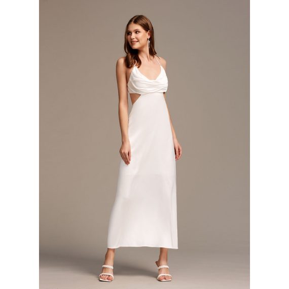 Cowl Neck Sleeveless Sexy Bodycon Midi Dresses
