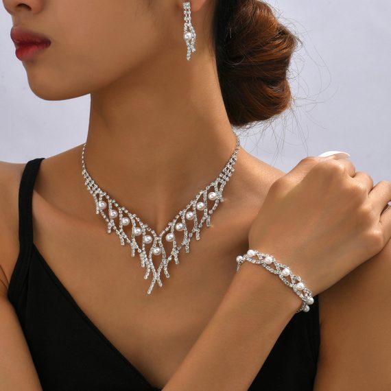 Elegant/Beautiful/Attractive Alloy With Round Pearl/Rhinestone Jewelry Sets