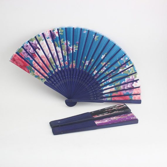 Floral Design Bamboo/Silk Hand fan