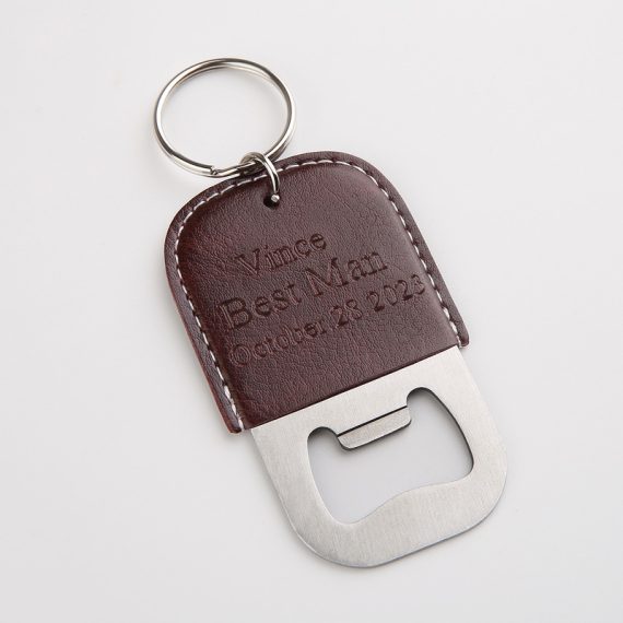 Groomsmen Gifts - Personalized Elegant Vintage Metal Leather Keychain