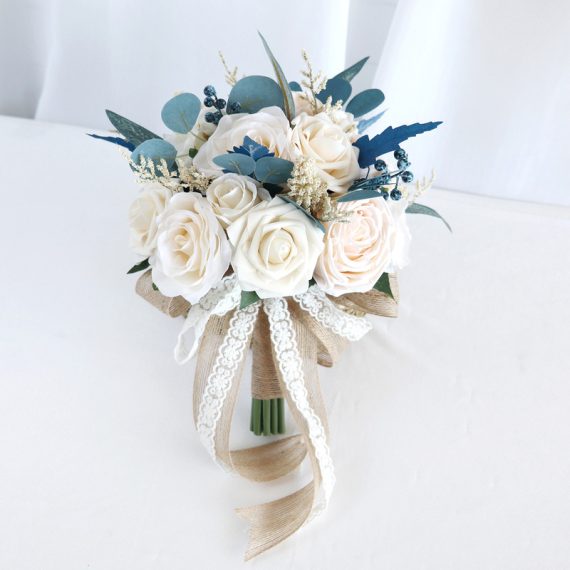 Round Silk Flower Bridesmaid Bouquets -