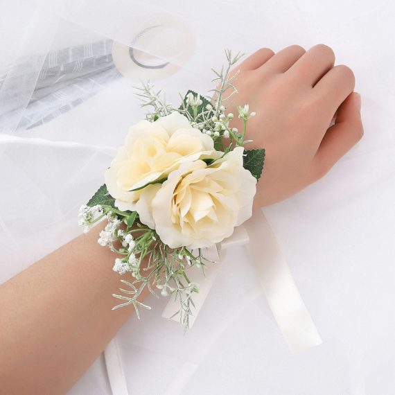 Free-Form Silk Flower Wrist Corsage -