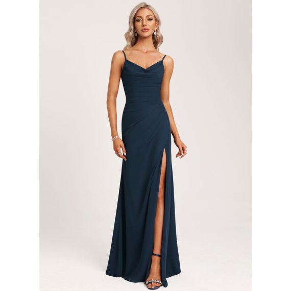 Trumpet/Mermaid Cowl Floor-Length Chiffon Bridesmaid Dress