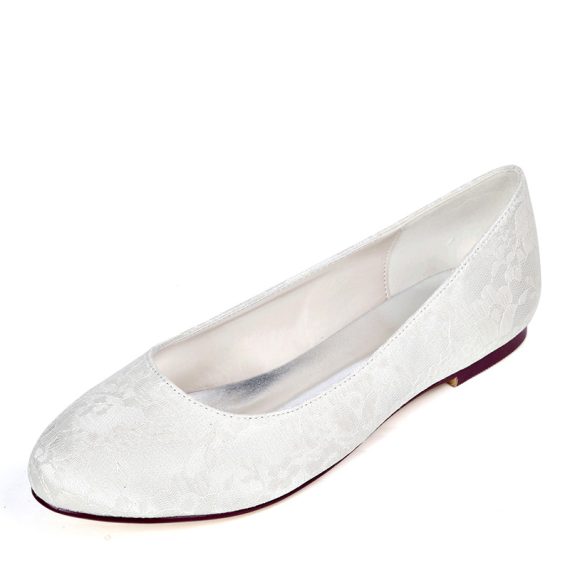 Women's Lace Satin Flat Heel With Lace