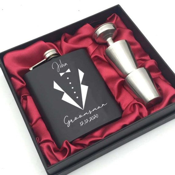 Groomsmen Gifts - Personalized Classic Stainless Steel Flask