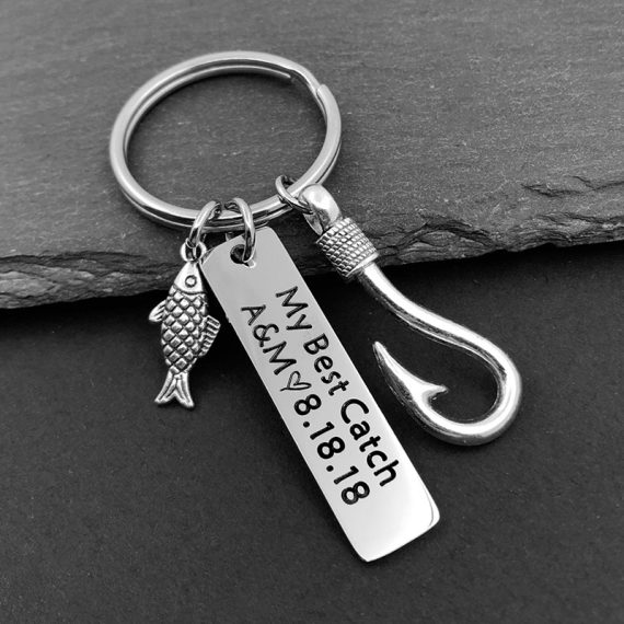 Personalized Stainless Steel Keychains With Fish Hook