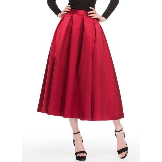 A-Line/Princess Tea-Length Satin Cocktail Skirt