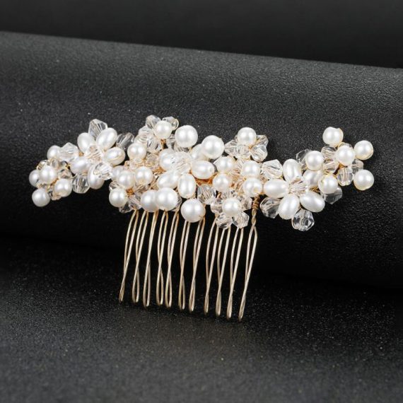 Combs & Barrettes/Headpiece With Pearl (Sold in single piece)