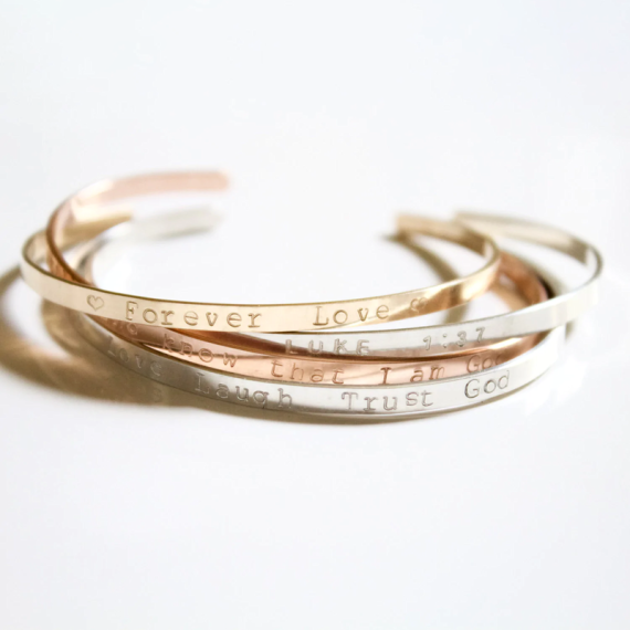 Bridesmaid Gifts - Personalized Beautiful Attractive Eye-catching Stainless Steel Engraved Bracelet