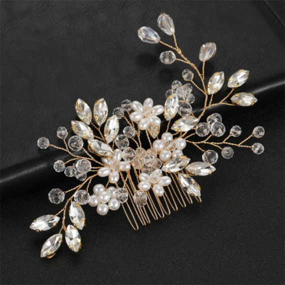Combs & Barrettes/Headpiece With Rhinestone (Sold in single piece)