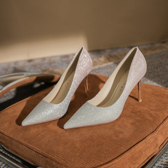 Women's Glitter High Heel Closed Toe