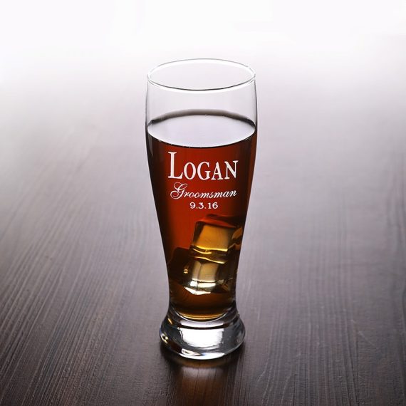 Groomsmen Gifts - Personalized Classic Glass Glassware and Barware