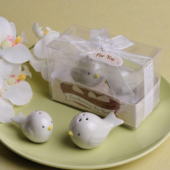 "Love Birds In The Window" Bird Design Ceramic Salt & Pepper Shakers