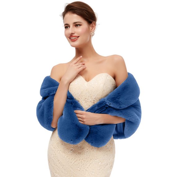 Faux Fur Wedding Shawl