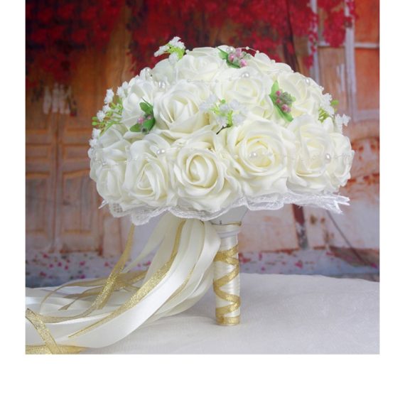 Round Silk Flower Bridal Bouquets -