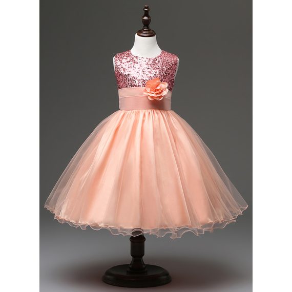 Ball-Gown/Princess Knee-Length Tulle/Sequined Flower Girl Dress