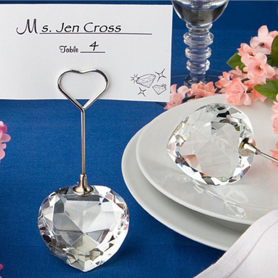 Heart Shaped/Crystal Diamond Crystal/Glass Place Card Holders