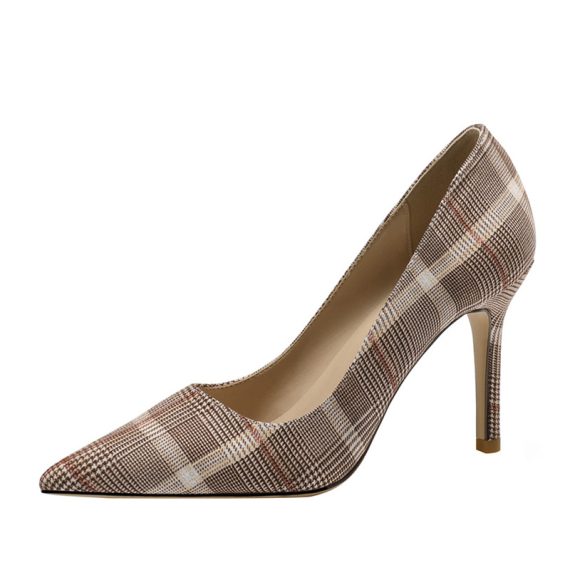 Women's Cloth Stiletto Heel Closed Toe Pumps shoes