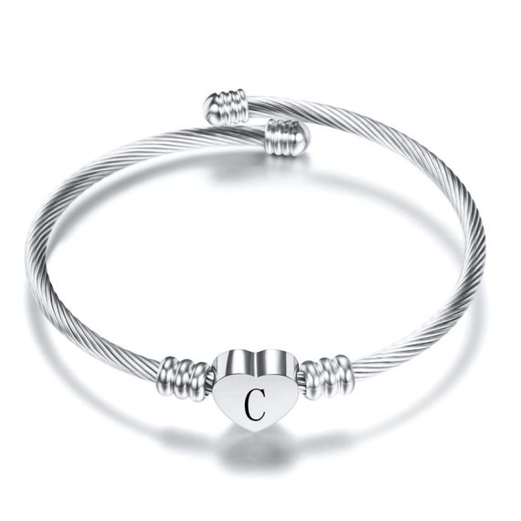Bridesmaid Gifts - Personalized Eye-catching Delicate Stainless Steel Initial Bracelet