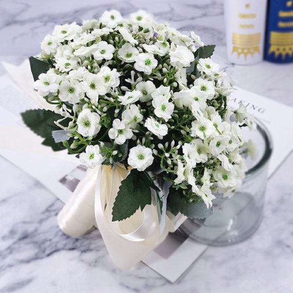 Classic Round Silk Flower Bridal Bouquets (Sold in a single piece) - Bridal Bouquets