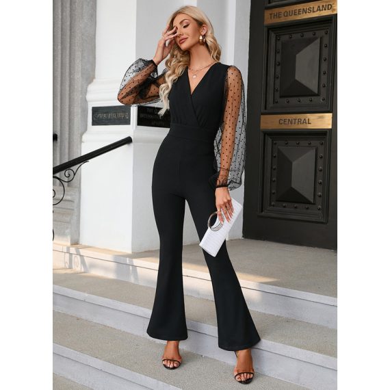 V-Neck Long Sleeves Elegant Cotton Blends Dresses