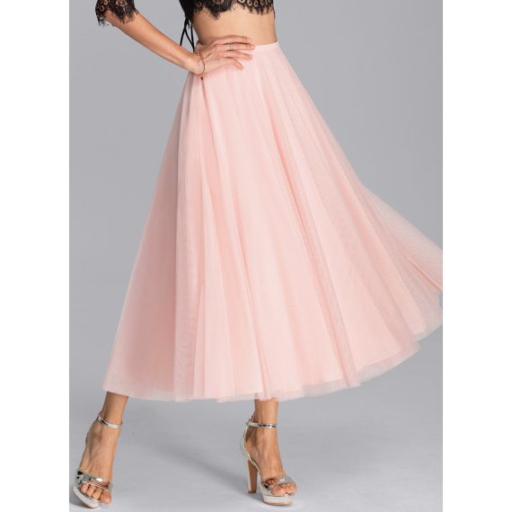A-Line Tea-Length Tulle Cocktail Dress