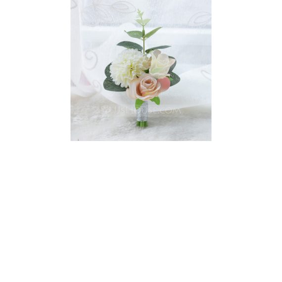 Free-Form Silk Flower Boutonniere (Sold in a single piece) -