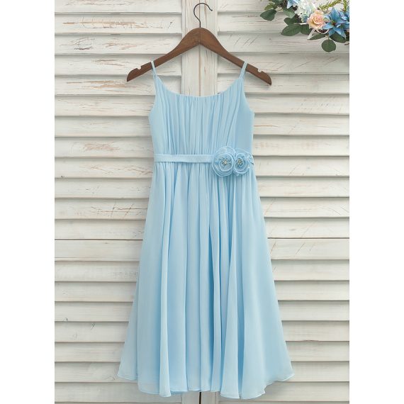 A-line Tea-Length Chiffon Flower Girl Dress