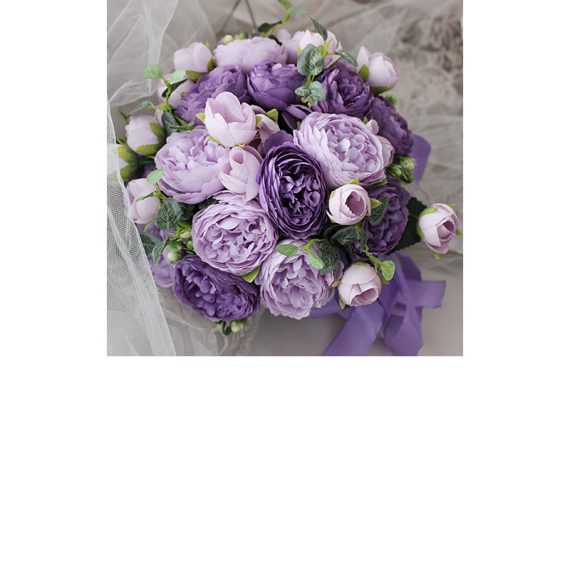 Elegant Round Silk Flower Bridal Bouquets - Bridal Bouquets