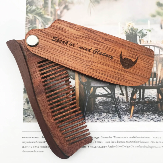 Bridesmaid Gifts - Personalized Elegant Vintage Wooden Engraved Hair Comb
