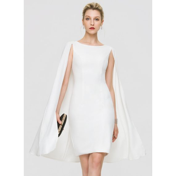 Bodycon Scoop Knee-Length Stretch Crepe Cocktail Dress