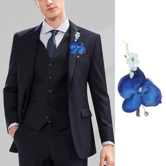 Free-Form Silk Flower Boutonniere -