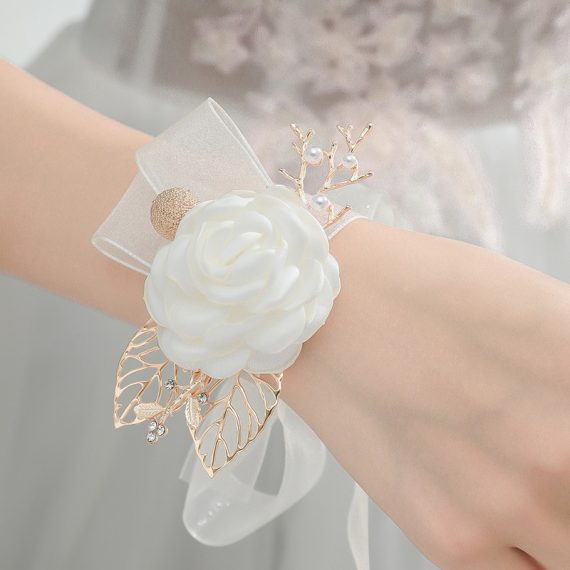 Free-Form Silk Flower Wrist Corsage -