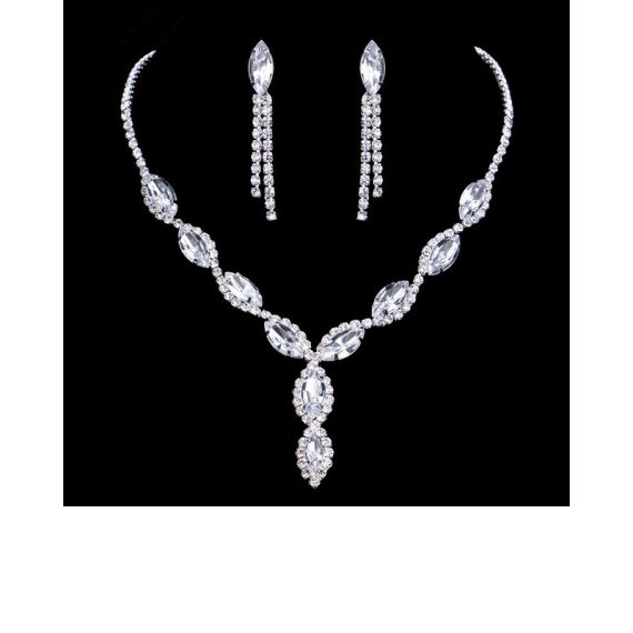 Ladies' Elegant/Beautiful/Classic/Pretty/Attractive Alloy With Oval Rhinestone Jewelry Sets