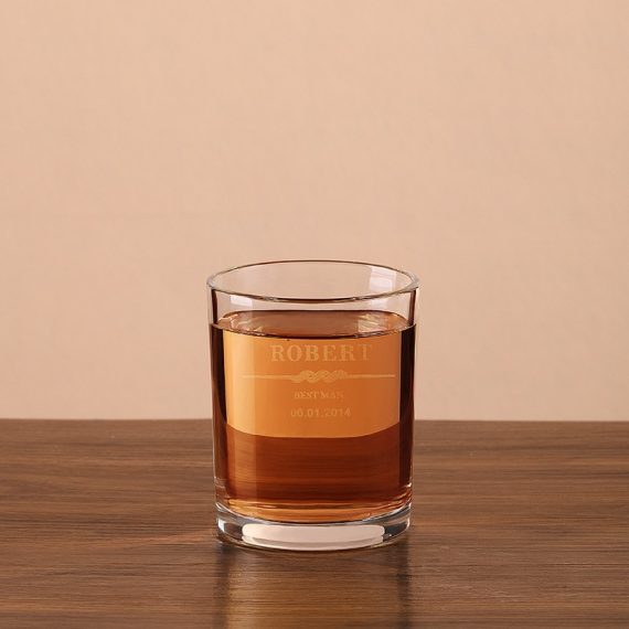 Groomsmen Gifts - Personalized Modern Glass Whisky Glass