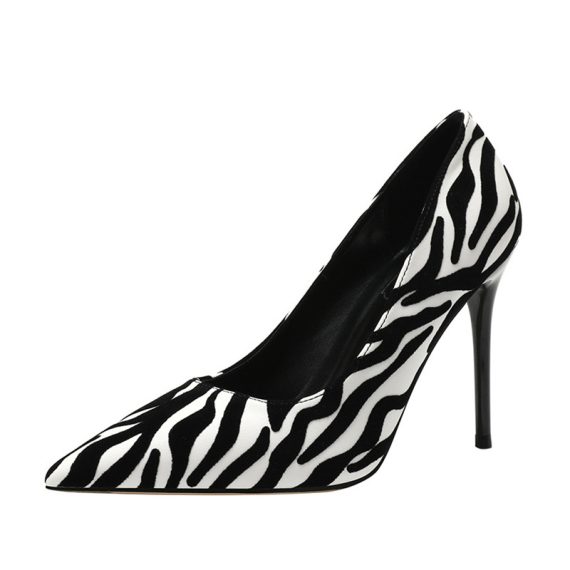 Women's Microfiber Leather Stiletto Heel With Animal Print shoes