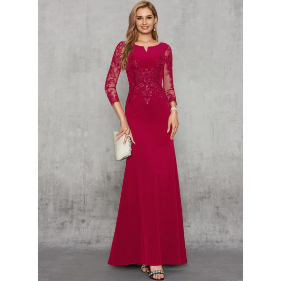 Trumpet/Mermaid Scoop Floor-Length Stretch Crepe Evening Dress With Sequins