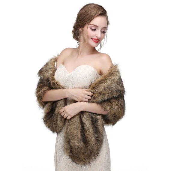 Faux Fur Wedding Shawl