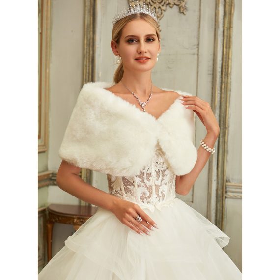 Faux Fur Wedding Shawl