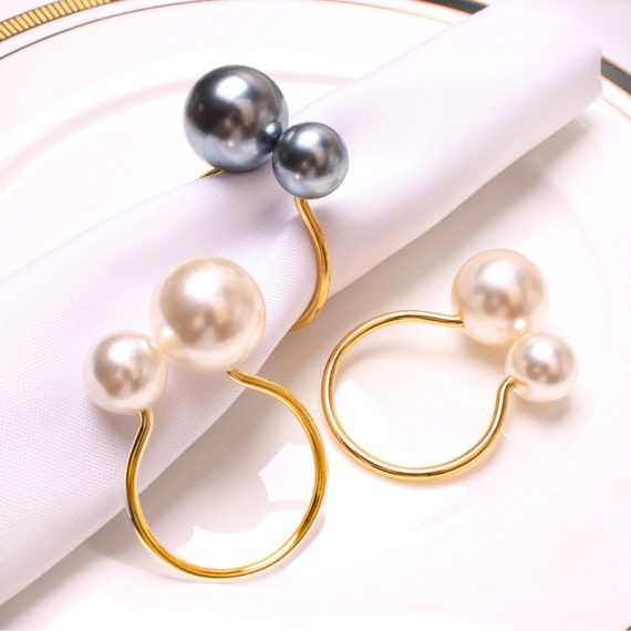 Bridesmaid Gifts - Non-Personalized Vintage Lovely Alloy Imitation Pearls Napkin Ring