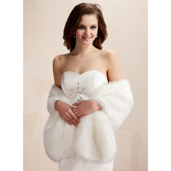 Faux Fur Wedding Shawl