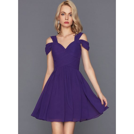 A-Line Sweetheart Short/Mini Chiffon Cocktail Dress With Ruffle