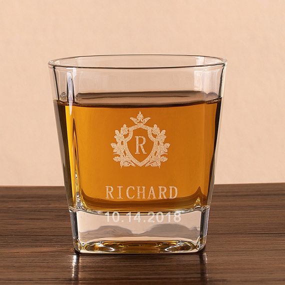 Groomsmen Gifts - Personalized Elegant Glass Whisky Glass
