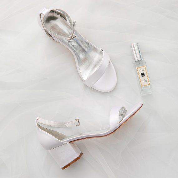 Women's Satin High Heel Block Heel open Toe With ankle strap