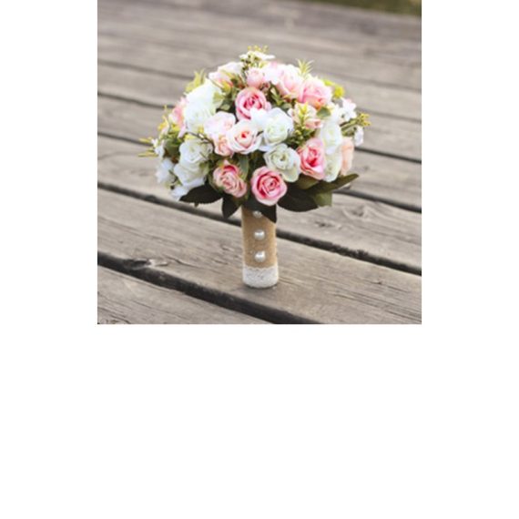 Round Silk Flower Bridal Bouquets -